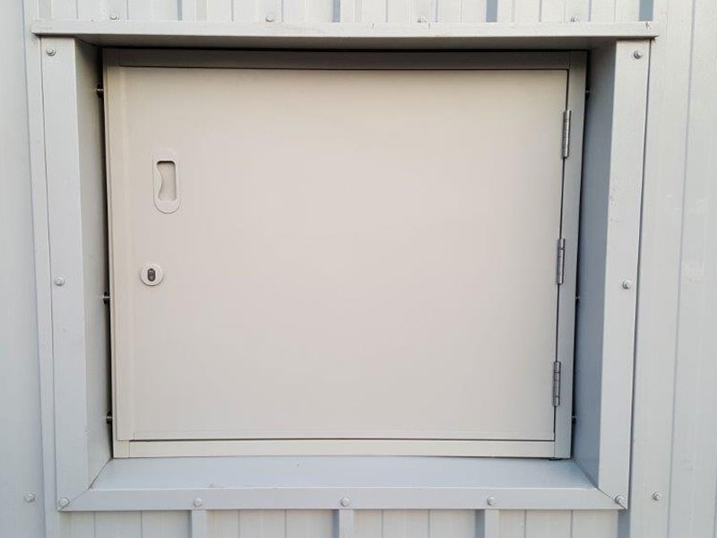 Marine grade square steel door