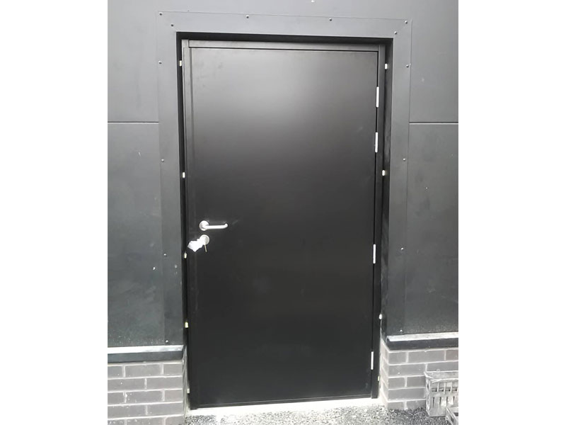 Black steel security door