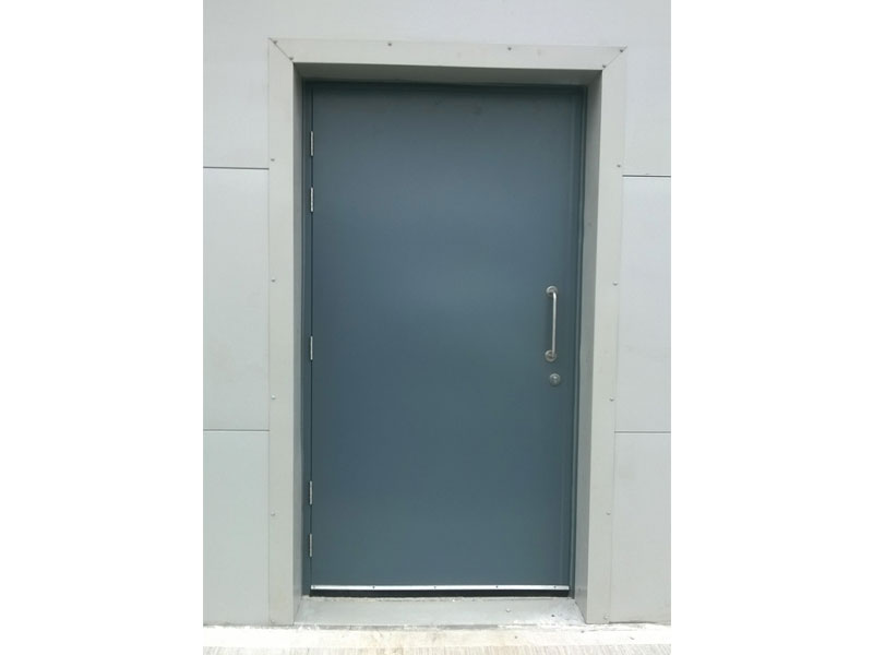 Grey steel security door